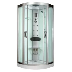 Box doccia multifunzione Agatea 90x90 cm semicircolare con tetto