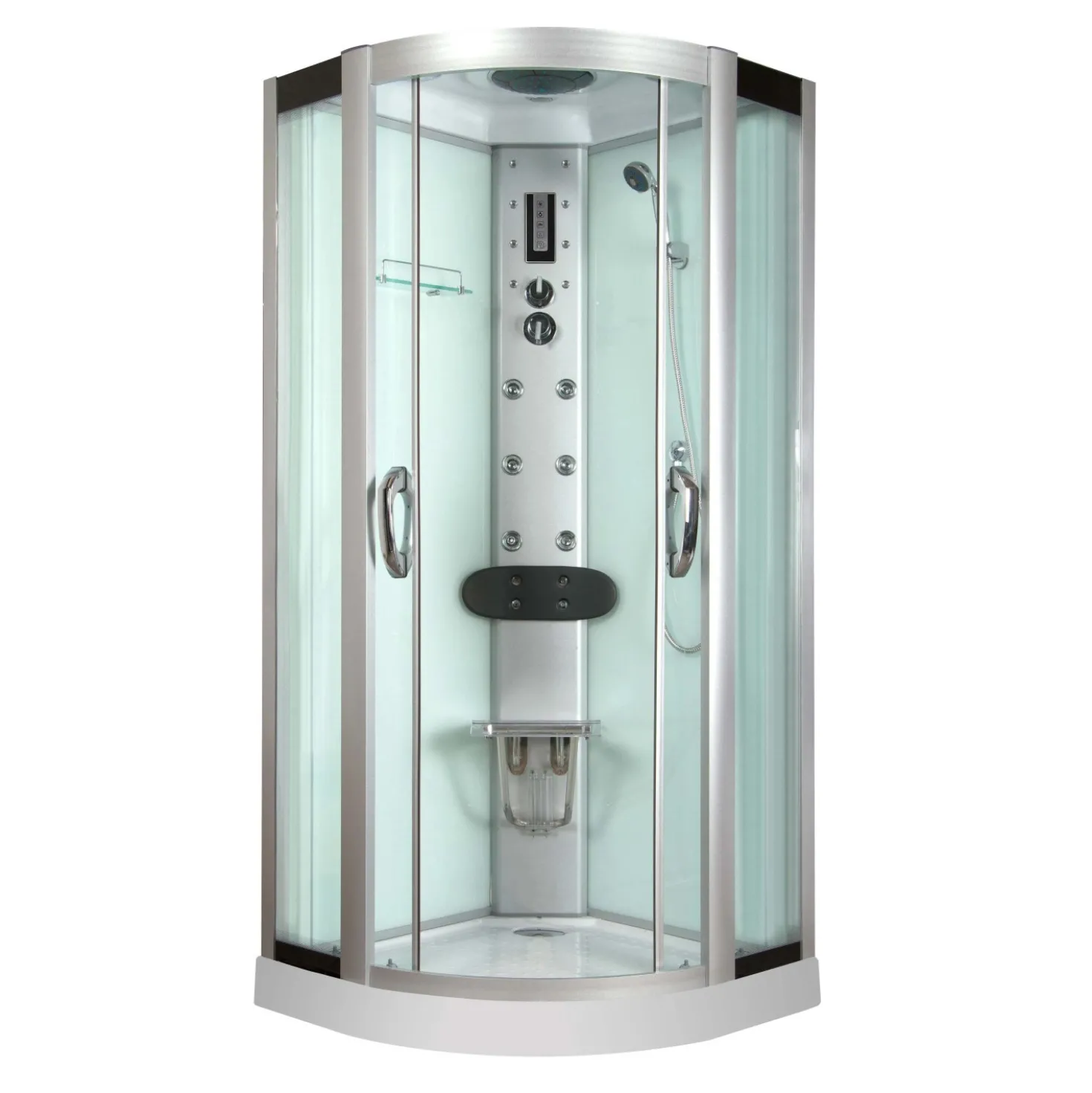 Box doccia multifunzione Agatea 90x90 cm semicircolare con tetto