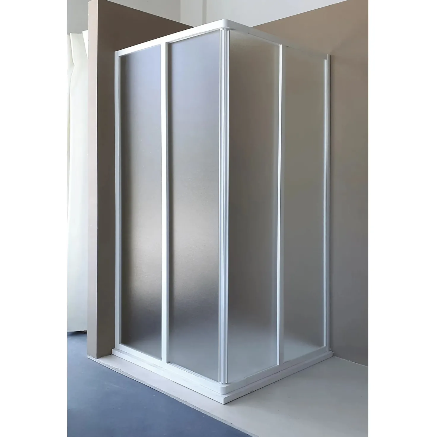 Box doccia rettangolare 4 ante scorrevole 68-79/78-89 cm bianco