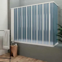 Box vasca a soffietto 2 lati regolabile bianco 142 x 80 cm destra