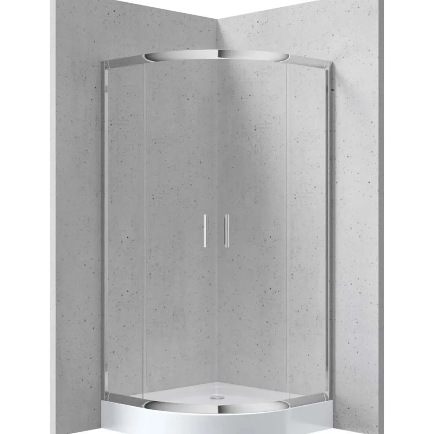 Cabina doccia Juraguá con piatto semicircol Caimito Idrostile 800x1850 mm cromo