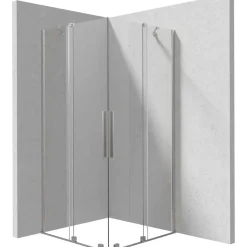 Cabina doccia quadrata Cabaiguán Idrostile 900x1950 mm acciaio spazzolato