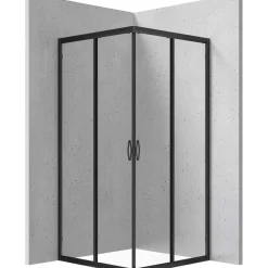 Cabina doccia quadrata Caimito Idrostile 900x1850 mm nero