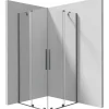 Cabina doccia quadrata Cabaiguán Idrostile vetro trasparente 800x1950 mm titanio