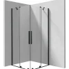 Cabina doccia quadrata Cabaiguán Idrostile vetro trasparente 800x1950 mm nero