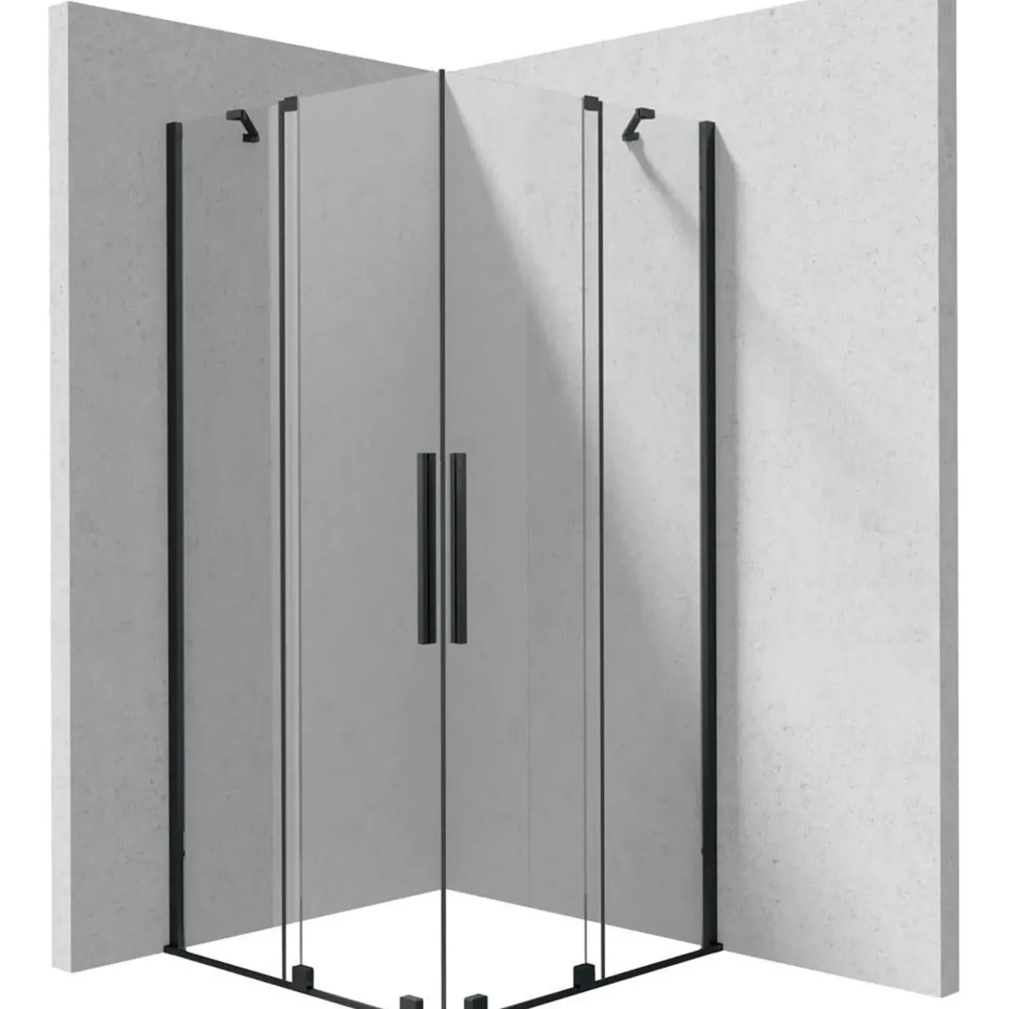 Cabina doccia quadrata Cabaiguán Idrostile vetro trasparente 800x1950 mm nero