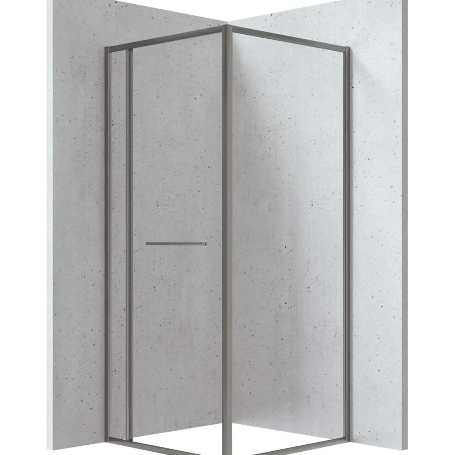 Cabina doccia quadrata Placetas Idrostile vetro trasparente 800x2000 mm titanio