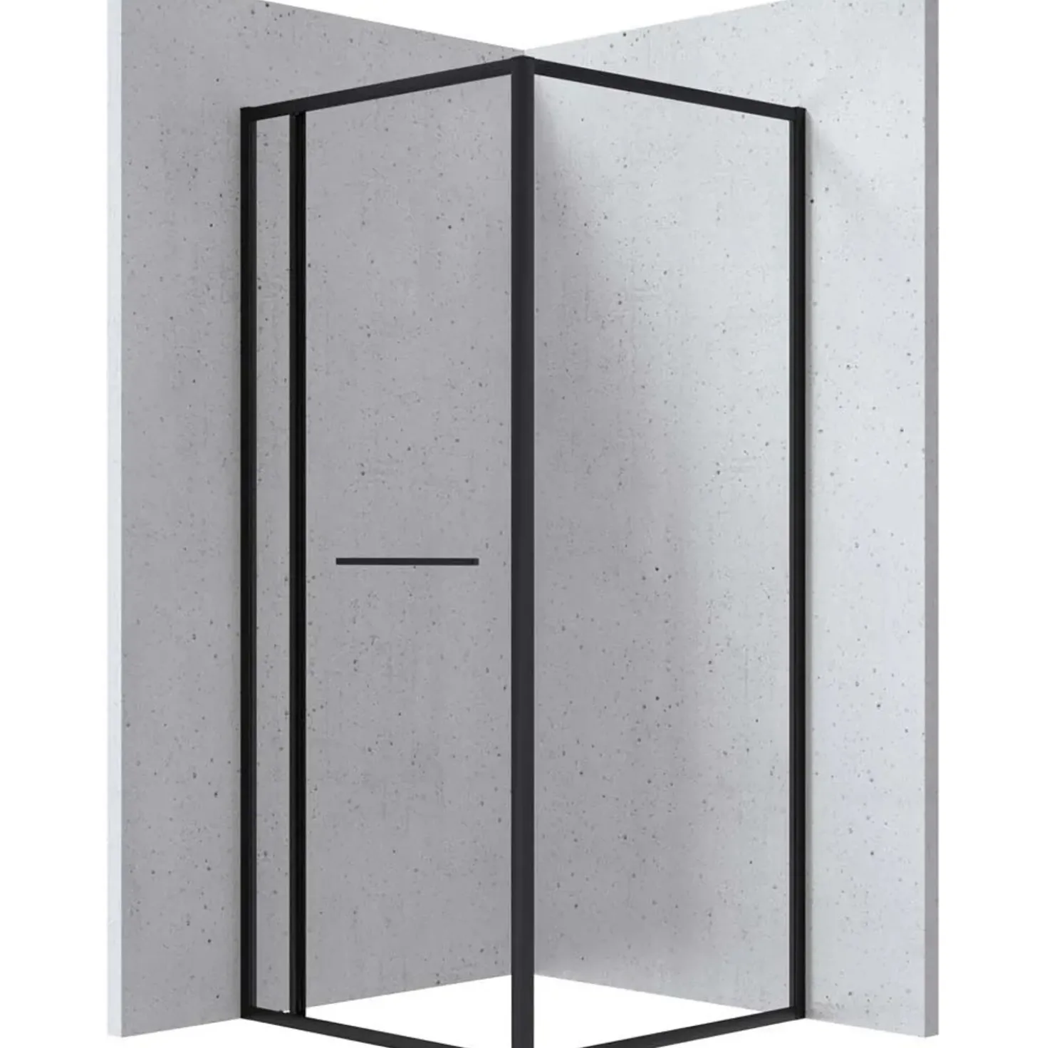 Cabina doccia quadrata Placetas Idrostile Punk vetro trasp 900x2000 mm nero
