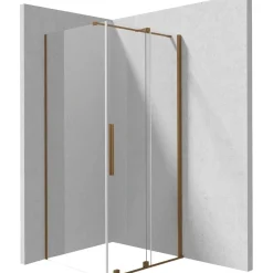 Cabina doccia rettangolare Cabaiguán Idrostile 1200x1950 mm bronzo spazzolato