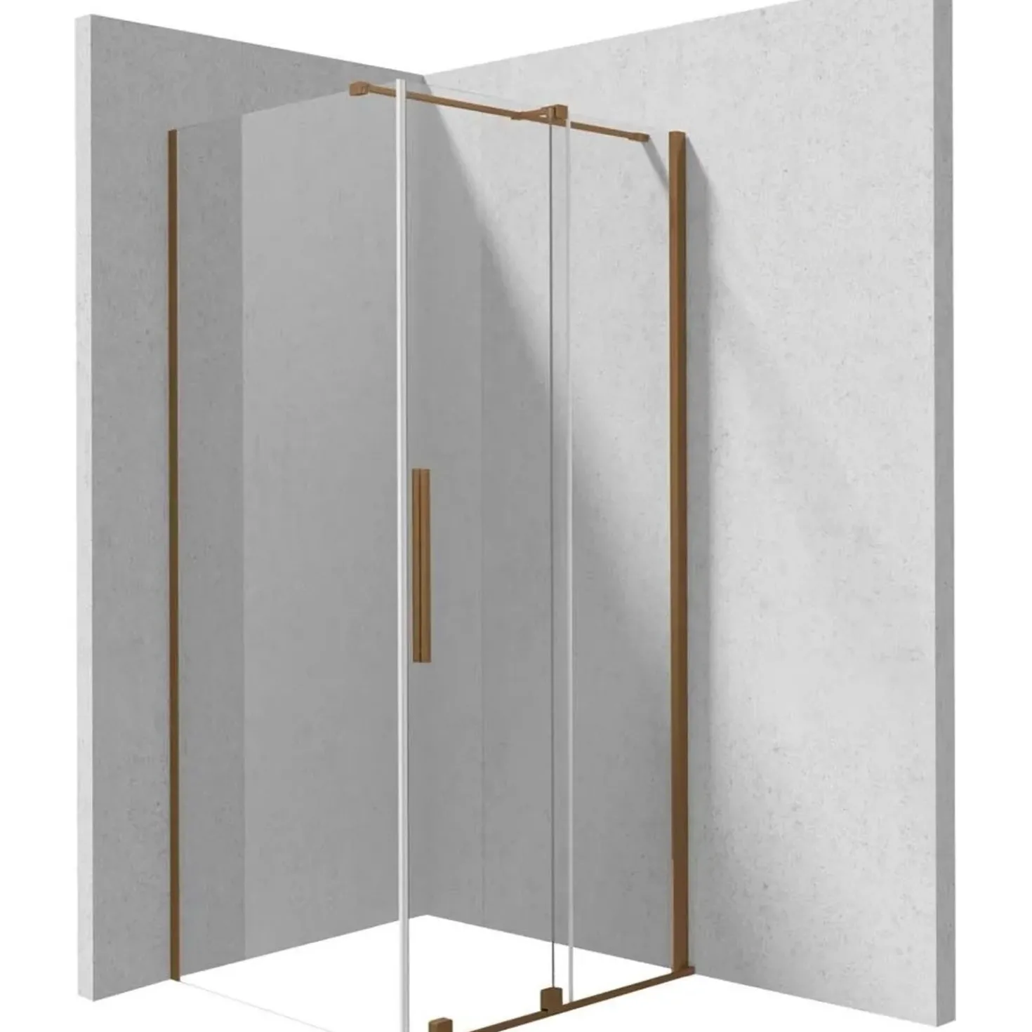 Cabina doccia rettangolare Cabaiguán Idrostile 1000x1950 mm bronzo spazzolato