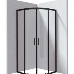 Cabina doccia semicircolare Zulueta Idrostile 900x1950 mm nero