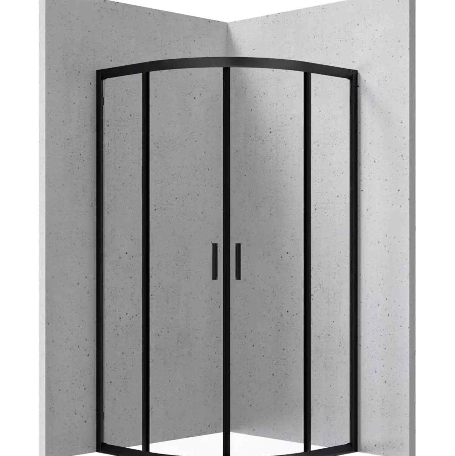 Cabina doccia semicircolare Caimito Idrostile 800x1850 mm nero