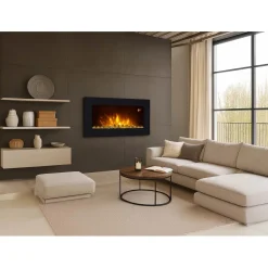 Caminetto elettrico da parete Vinco effetto fiamma 2 potenze 2kW nero