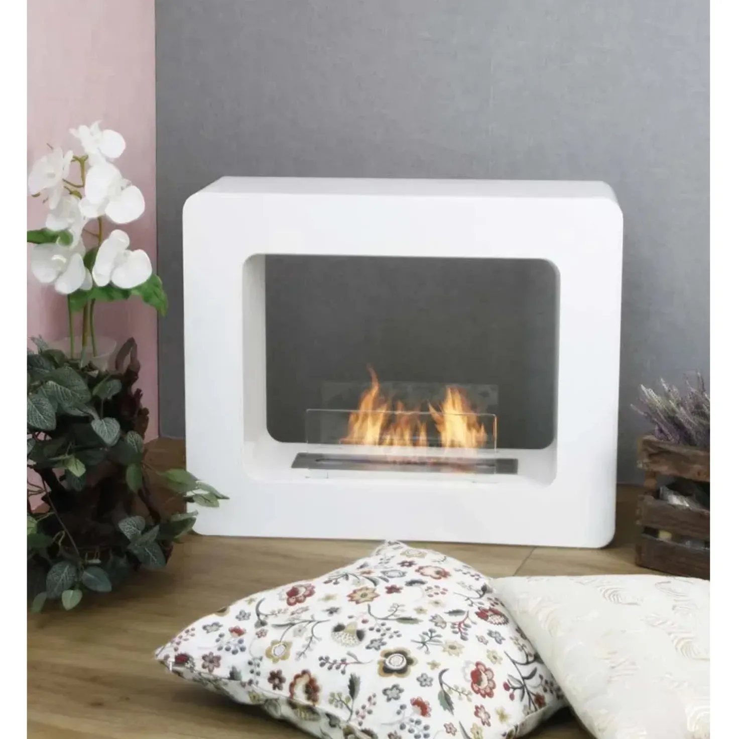 Camino bioetanolo da pavimento Tikal bruciatore 1,7 l - 3 kw/h bianco