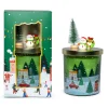 Candela decorativa Natale verde H 17 cm