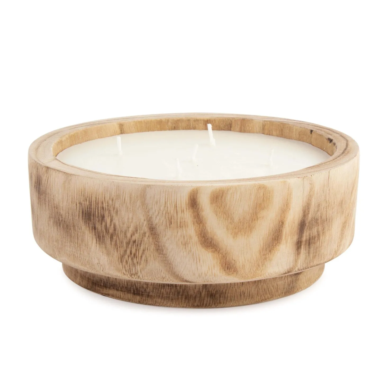 Candela Sonian tonda vaso contenitore in legno Ø22 cm