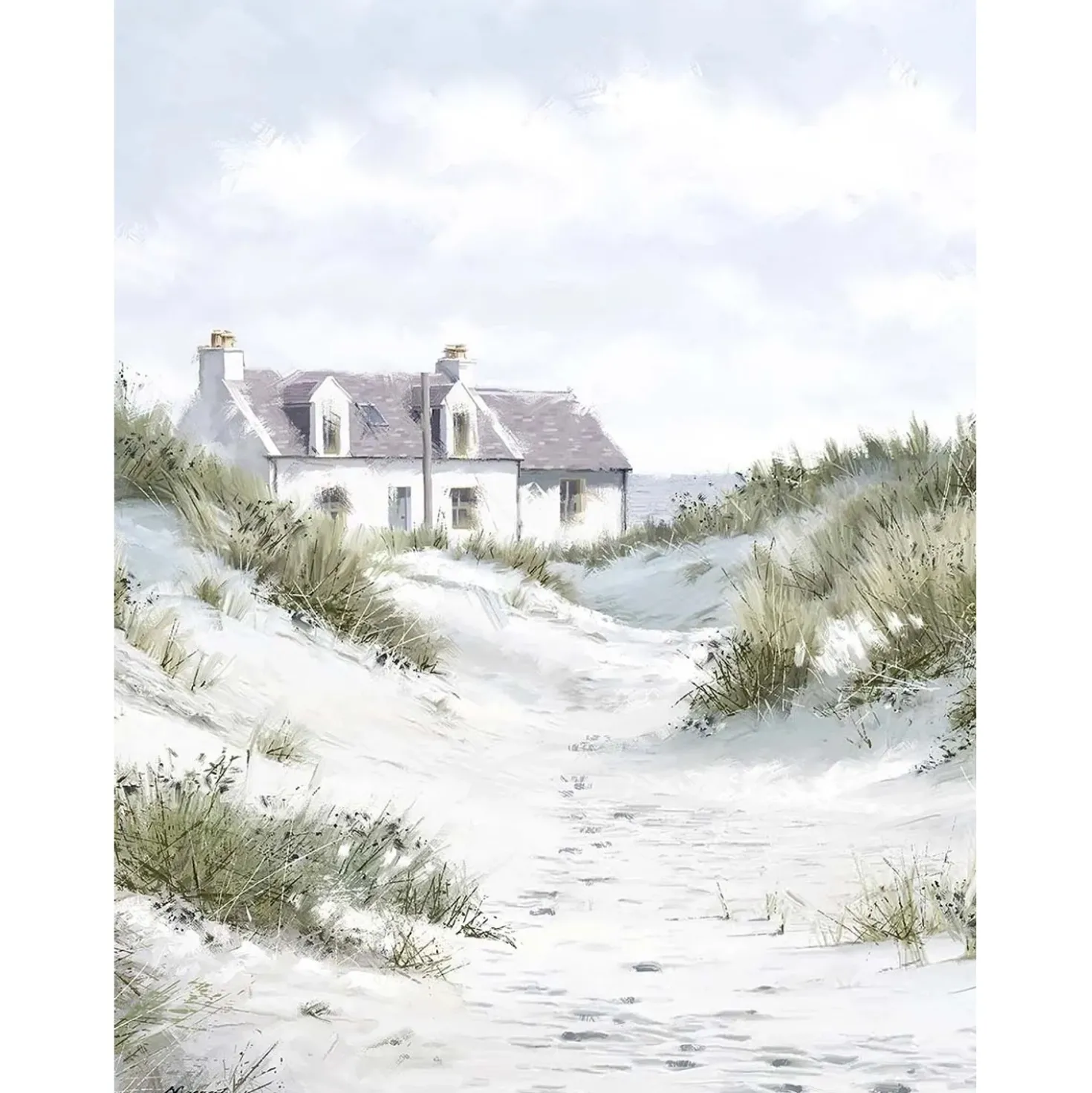 Canvas stampato immagine Beach House 60x80 cm
