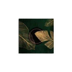 Canvas 30x30 cm set green & gold b