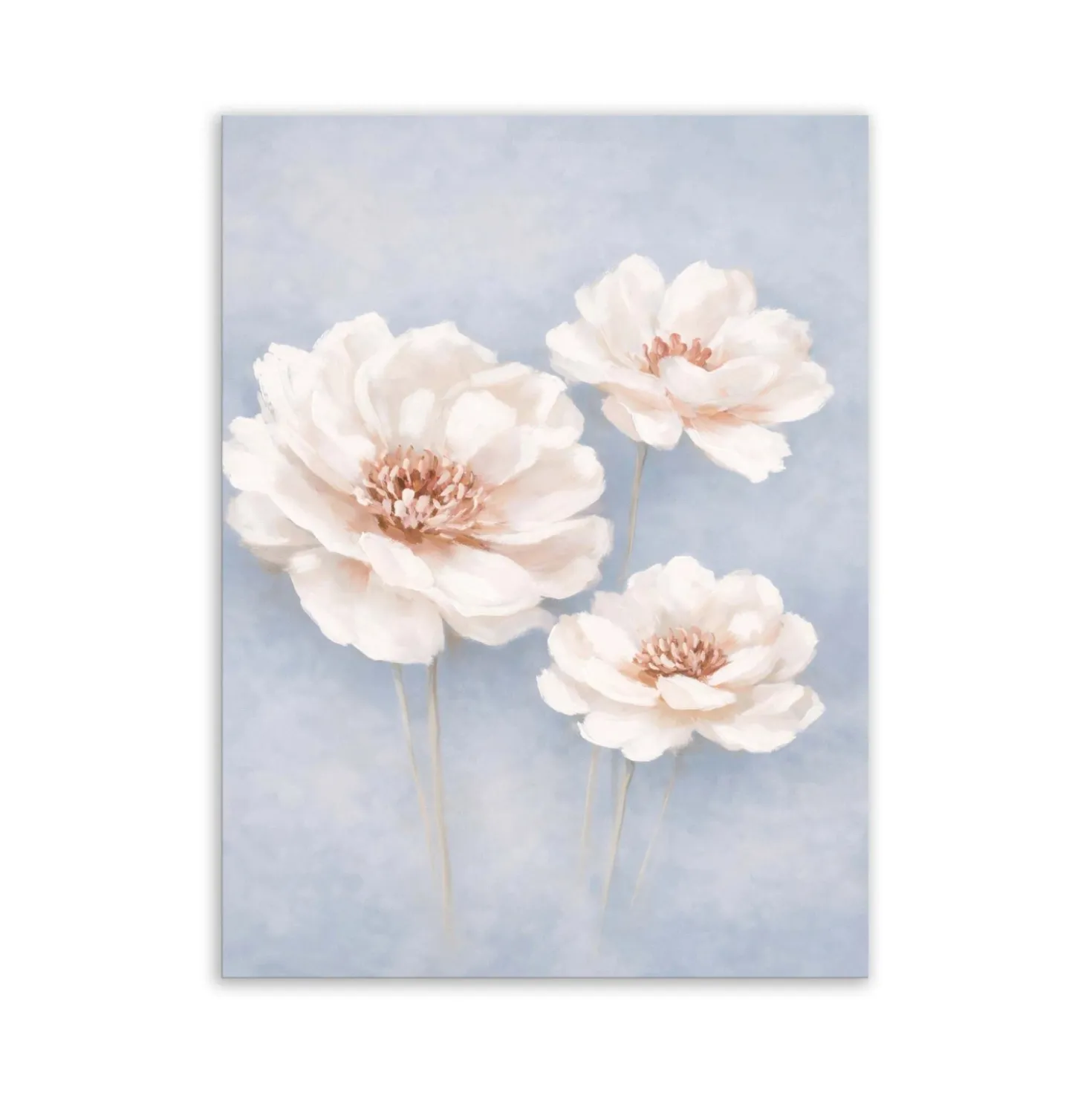 Canvas 60x80 cm white flowers