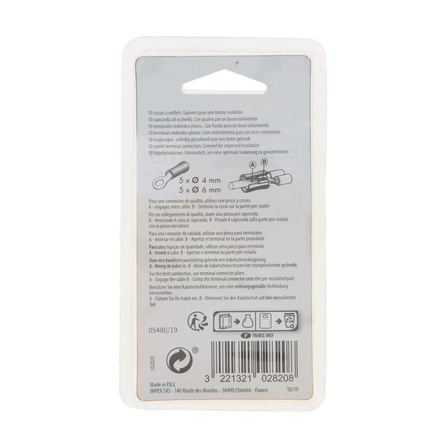 Capicorda occhiello blu 10 pz