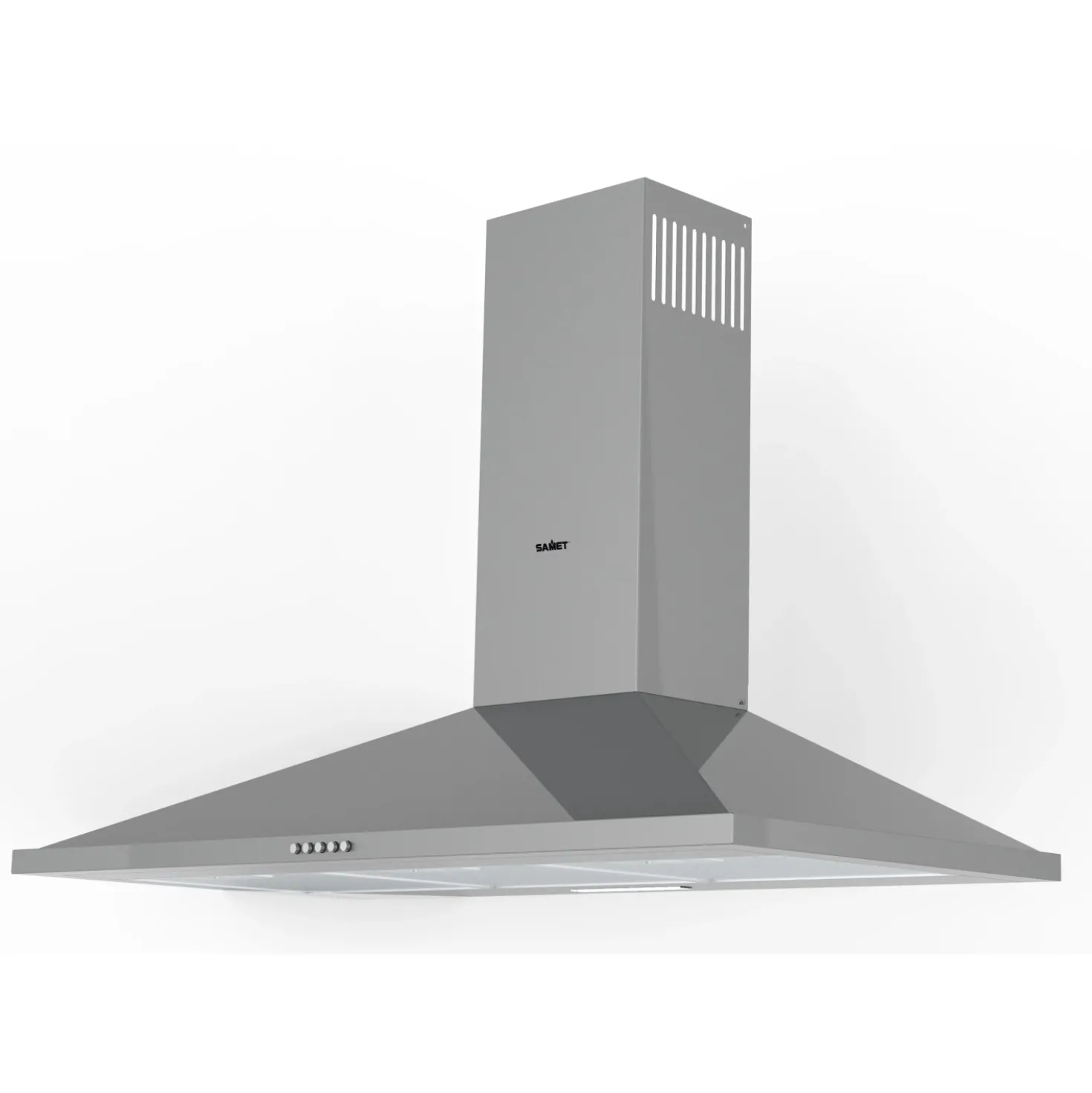 Cappa a piramide in acciaio Eolo 90 cm grigio