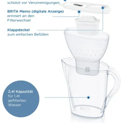 Caraffa filtrante Brita Marella 2,4 l bianco con cartuccia Maxtra Pro All-in-1