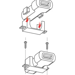 Caricatore USB da moto e auto 12/24V con con fissaggio a vite 2400mA