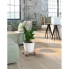 Carrello per piante liscio quadrato in faggio naturale Ø 30x30 cm