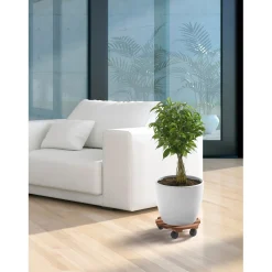 Carrello portapiante Ø 30 cm mogano-faggio