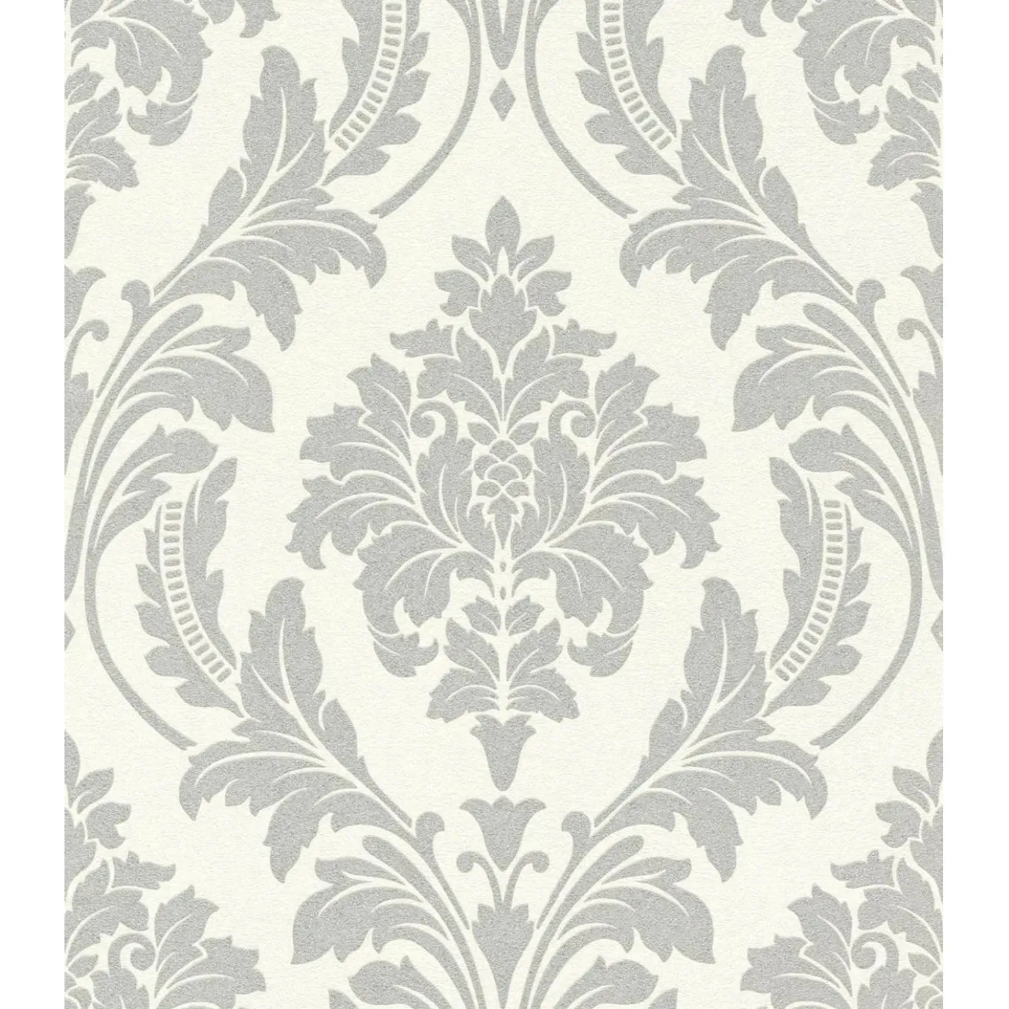 Carta da parati decorativa damasco grigio