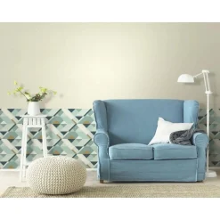 Carta da parati geometrica azzurra