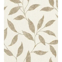 Carta da parati TNT Rasch foglie beige e oro 10,05x0,53 m