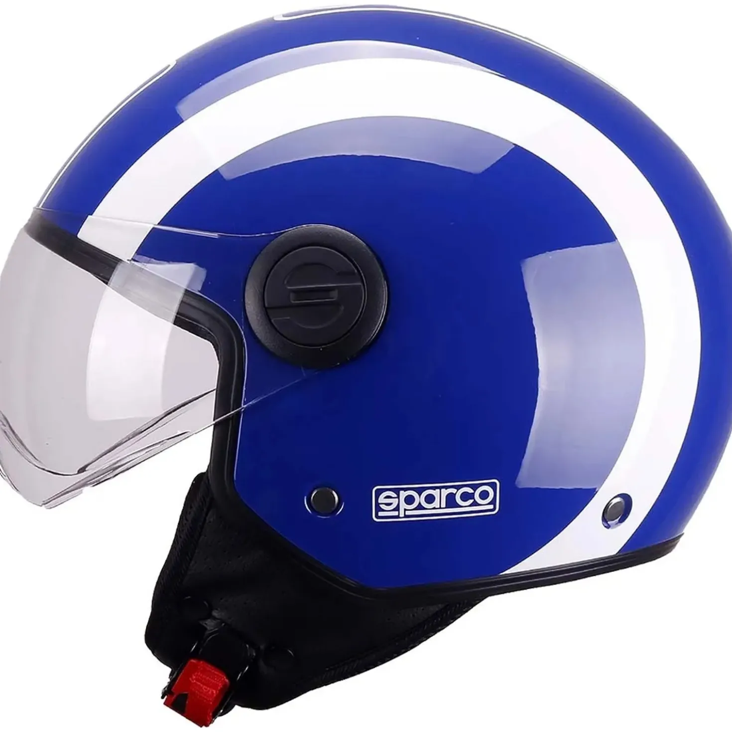 Casco moto Demi Jet Sparco SP601 blu/bianco M