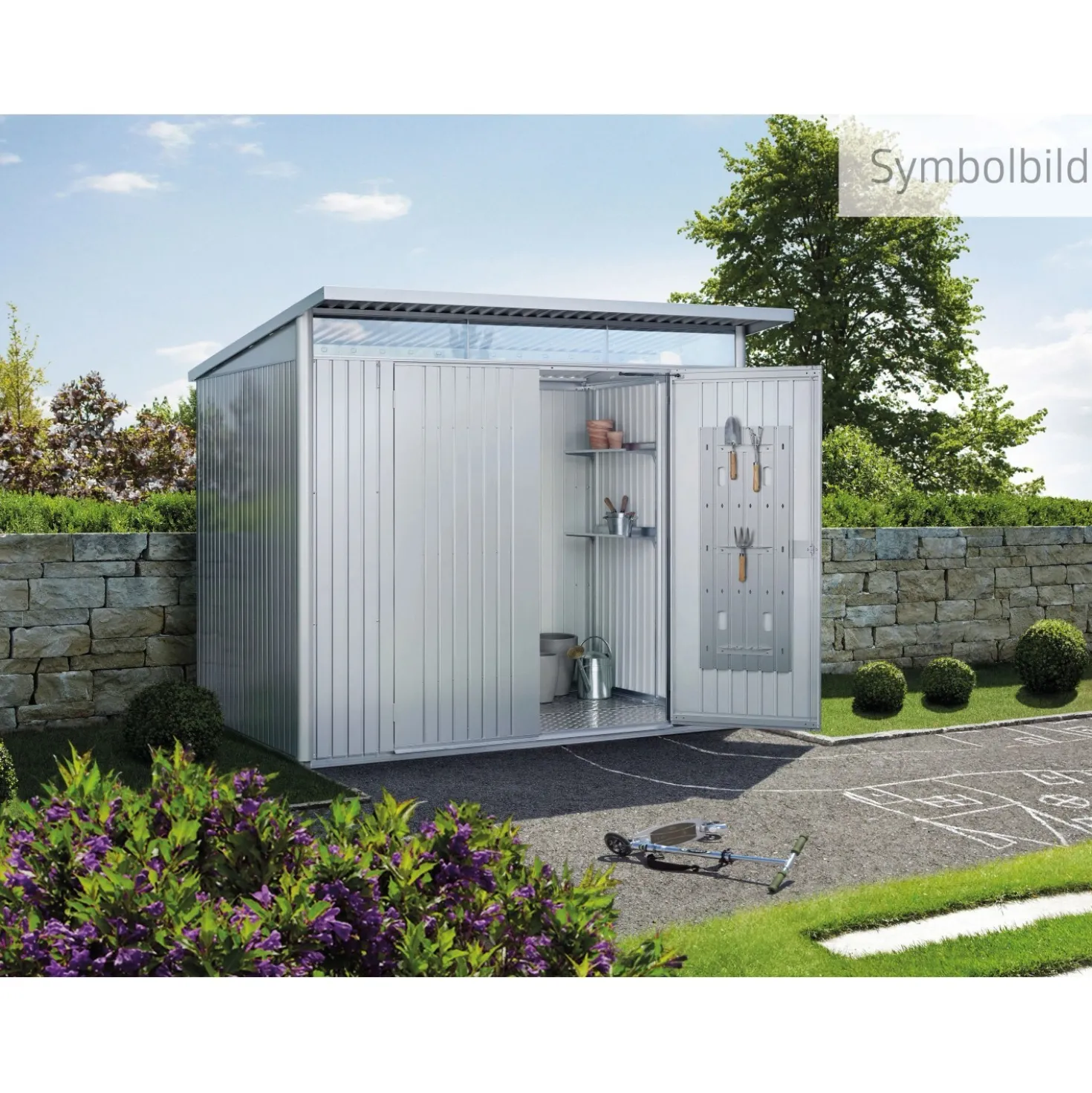 Casetta da giardino AvantGarde ECO A1 Argento metal. 209x172x172 cm 2 porte