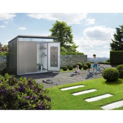 Casetta da giardino AvantGarde ECO A8 Grigio quarzo met. 209x252x332 cm 2 porte