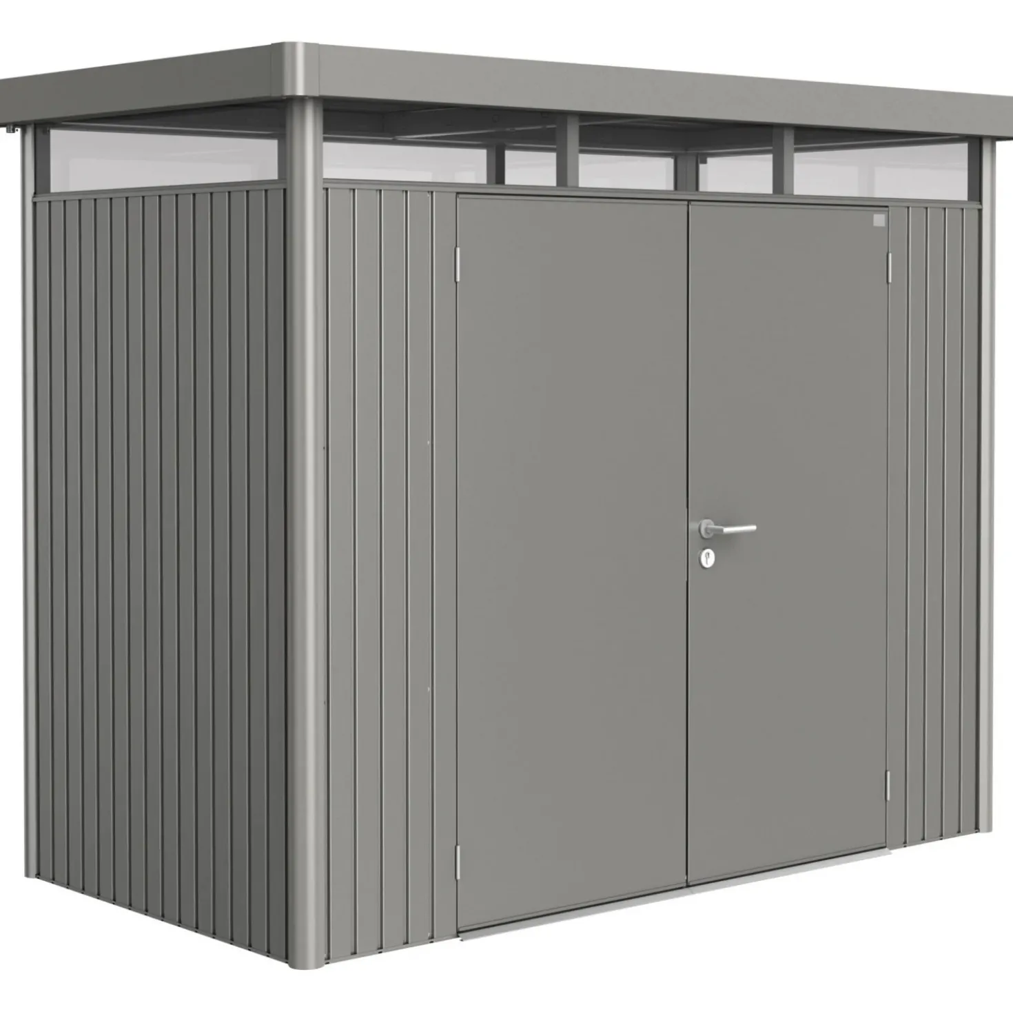 Casetta da giardino Biohort HighLine sp 0,5 mm 222x275x15 cm quarzo 2 batt.