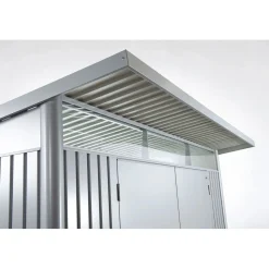 Casetta da giardino Biohort AvantGarde sp 0,5 mm 180x380x222 cm argento 2 batt.