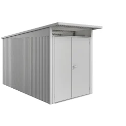 Casetta da giardino Biohort AvantGarde sp 0,5 mm 180x380x222 cm argento 2 batt.