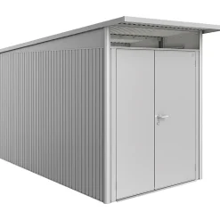 Casetta da giardino Biohort AvantGarde sp 0,5 mm 180x380x222 cm argento 2 batt.