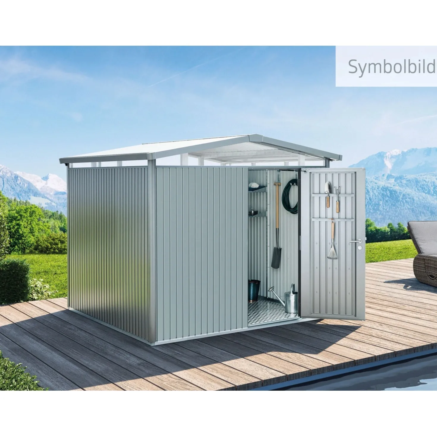 Casetta da giardino Biohort Panorama sp 0,5 mm 227x158x273 cm argento standard