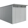 Casetta da giardino Biohort AvantGarde sp 0,5 mm 260x380x222 cm argento 2 batt.