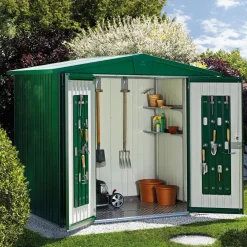 Casetta da giardino Biohort Europa sp 0,5 mm 203x244x156 cm verde 2 batt.