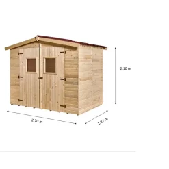 Casetta da giardino in legno sp 16 mm H210xL270xP187 cm