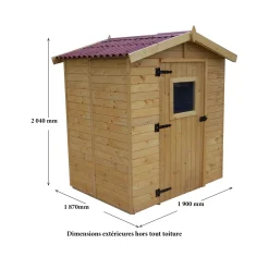 Casetta da giardino in legno sp 16 mm H204xL180xP187 cm