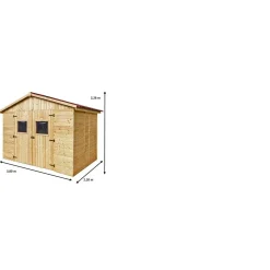 Casetta da giardino in legno sp 16 mm H226xL300xP220 cm