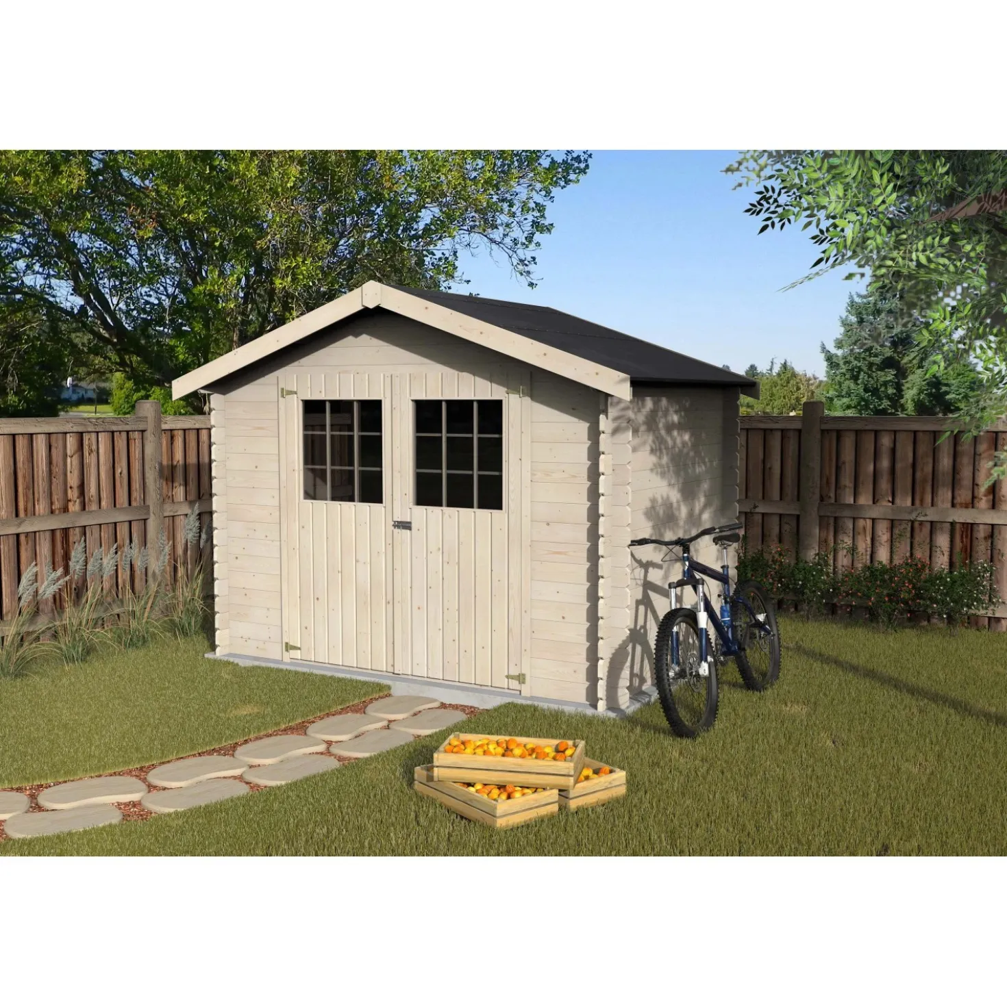 Casetta da giardino in legno Flosova sp 28 mm H232xL317xP213 cm