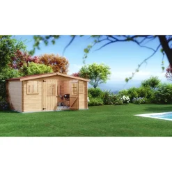 Casetta da giardino in legno sp 28 mm H207xL416xP504 cm