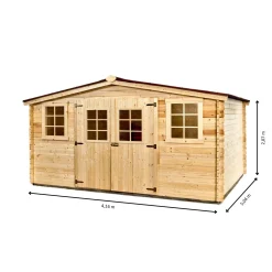 Casetta da giardino in legno sp 28 mm H207xL416xP504 cm