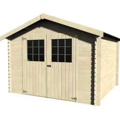 Casetta da giardino in legno Blockhaus Larissa sp 28 mm H232xL317xP313 cm