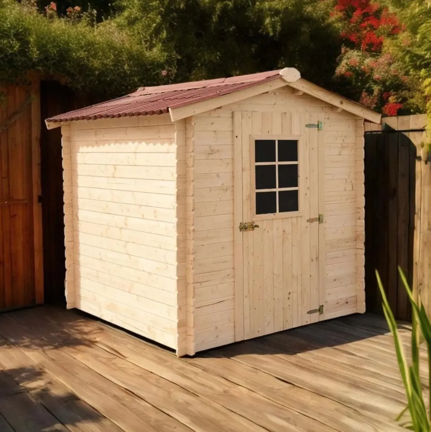 Casetta da giardino in legno con pavimento sp 20 mm H197xL199xP205 cm